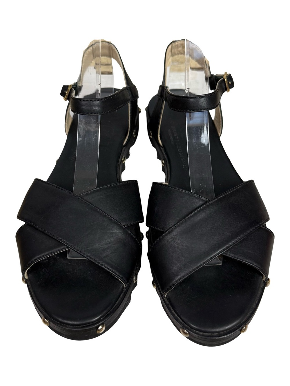 Agl Black Studded Leather Sandals Lug Soles Women’s Size 6.5 EUC - Picture 2 of 9